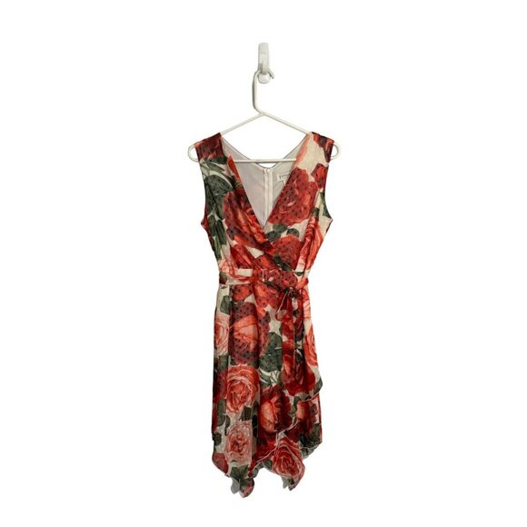 Enfocus studio wrap dress handkerchief hem rose floral fairy size‎ 6 - Picture 1 of 6